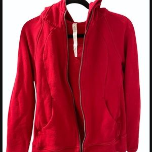 Lululemon red scuba zip up